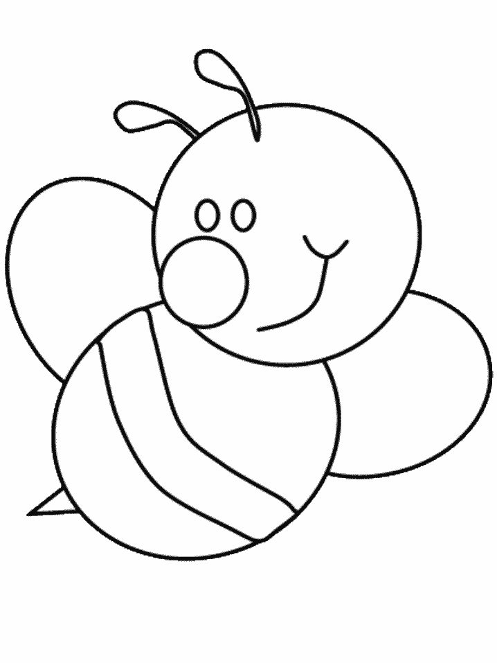 Coloriage d'une abeille en plein vol parmi des fleurs