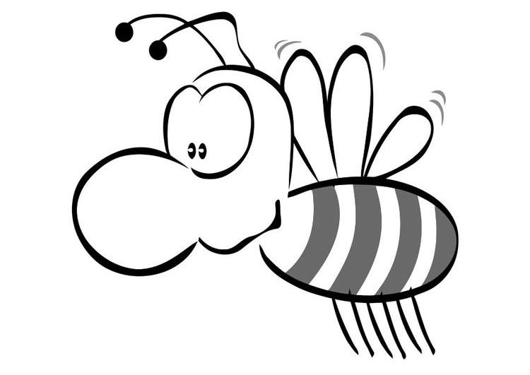 Coloriage d'une abeille butinant au cœur d'une fleur