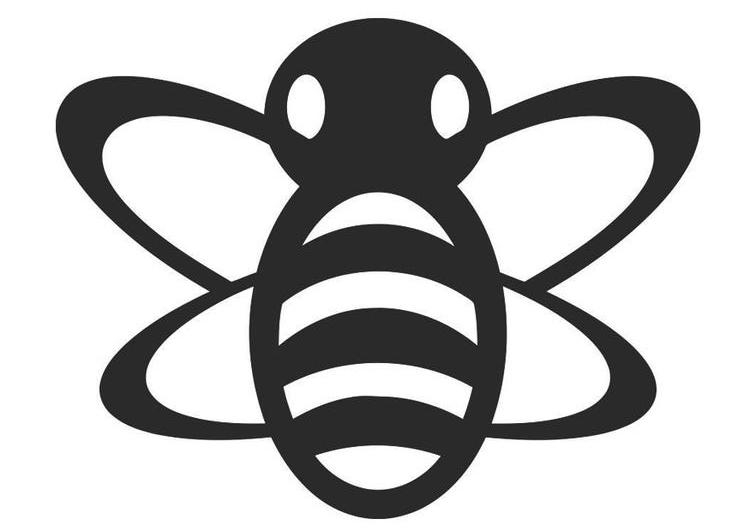 Coloriage d'une abeille en vol au-dessus d'une fleur