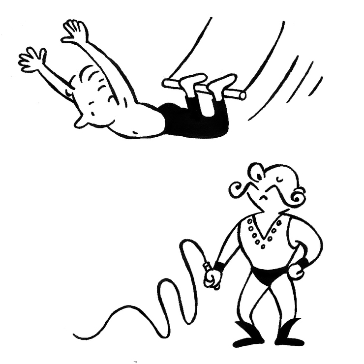 Un acrobate en pleine action sur un fil suspendu