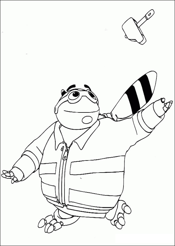 Adibou en pleine activité de coloriage dans la nature