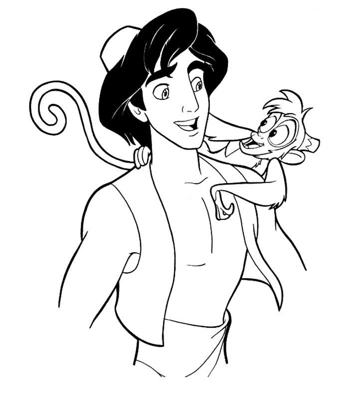 Aladdin et Jasmine sur leur tapis volant dans un paysage oriental