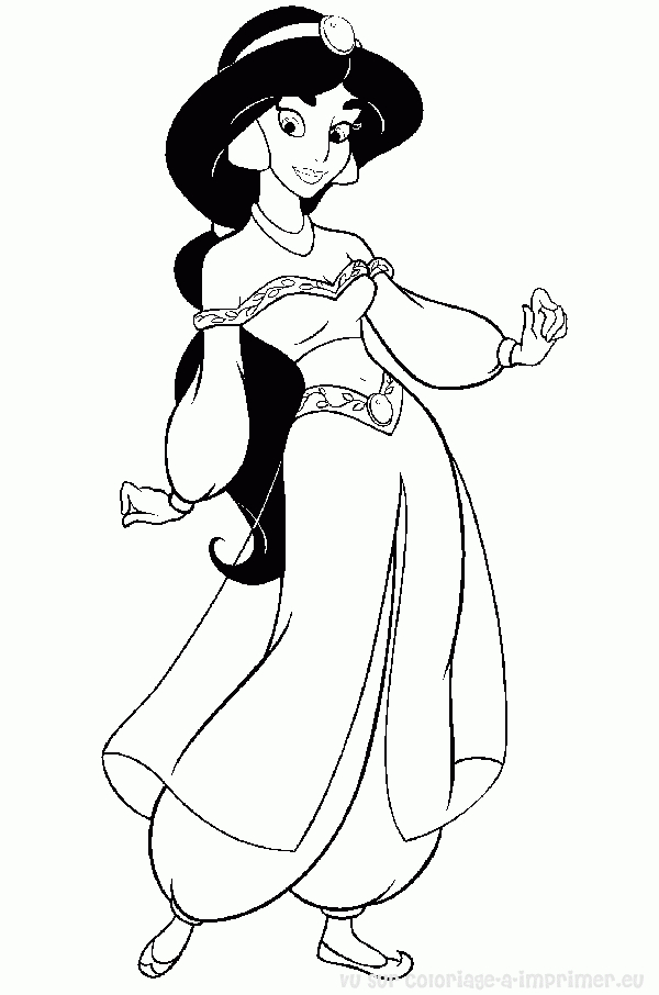 Aladdin et Jasmine chevauchent le tapis volant dans un décor oriental