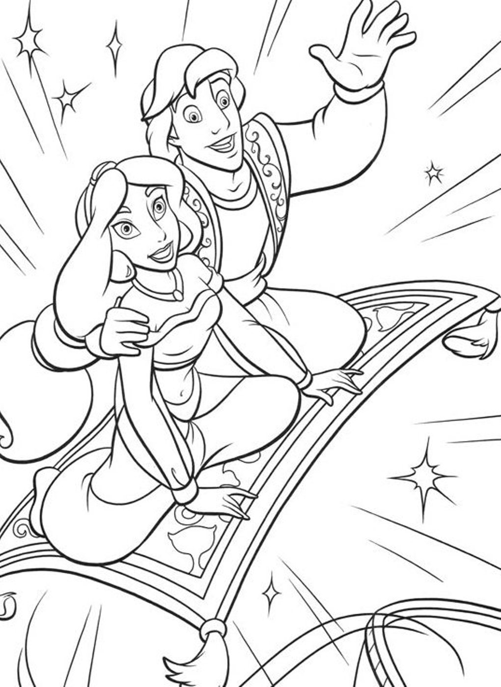Aladdin et le Génie en pleine aventure dans la caverne