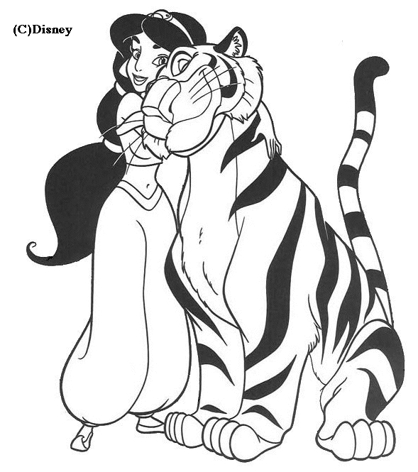 Aladdin et Jasmine sur le tapis volant dans un paysage oriental