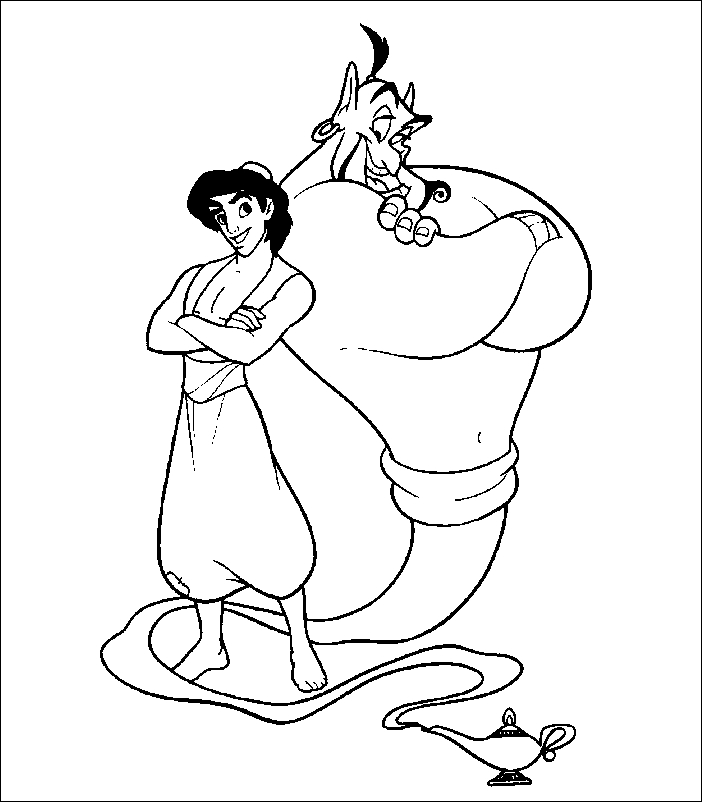 Aladdin et Jasmine sur le tapis volant au-dessus d'Agrabah