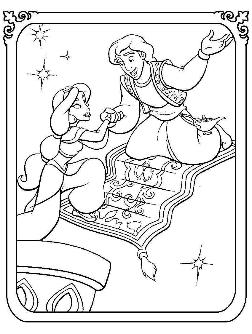 Aladdin et le Génie dans la lampe au milieu du désert