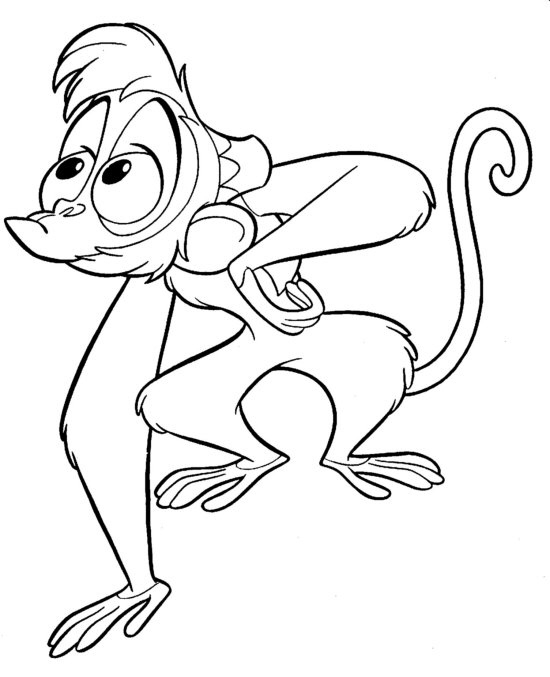Aladdin et Abu explorent un marché animé sous un ciel étoilé