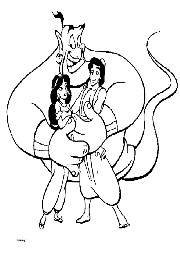 Aladdin et Jasmine s'envolent sur le tapis magique dans un paysage oriental