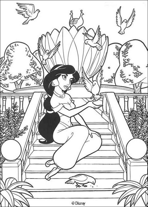 Aladdin et Jasmine au marché animé d'Agrabah