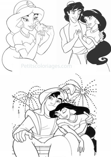 Aladdin et Jasmine dans le marché d'Agrabah