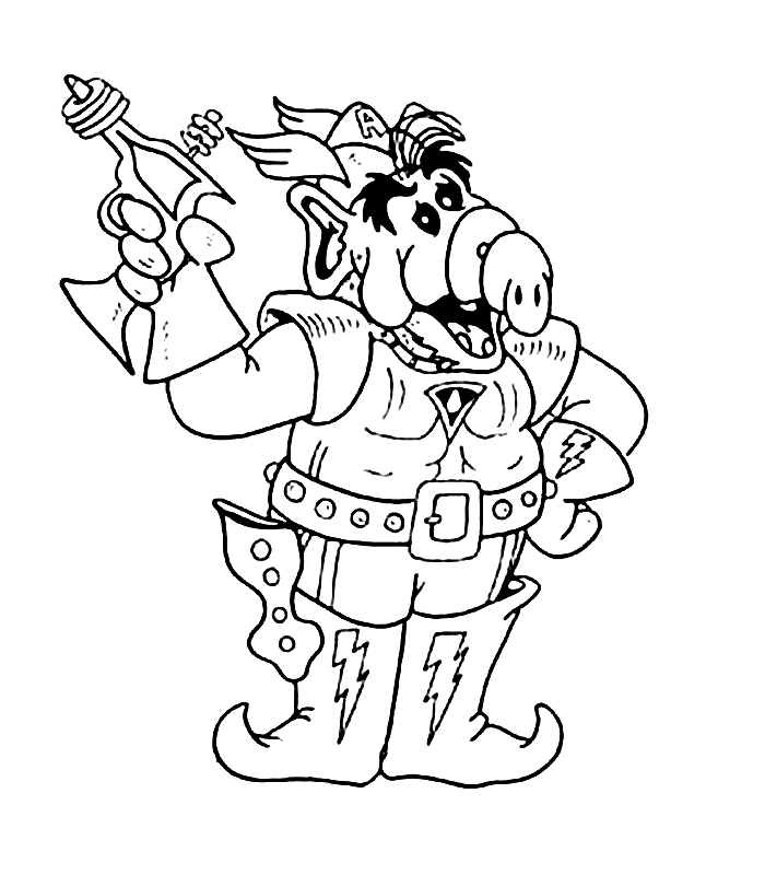 Coloriage d'Alf, le personnage emblématique de la série télévisée