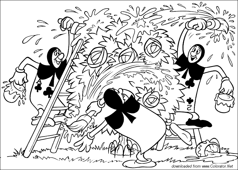 Alice au pays des merveilles se repose sous un arbre