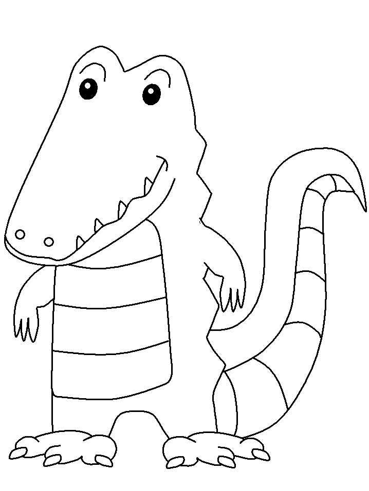 Coloriage d'un alligator se reposant au bord d'une rivière