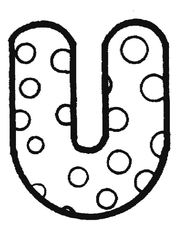 Coloriage de l'alphabet avec des lettres en majuscules entourées de motifs ludiques