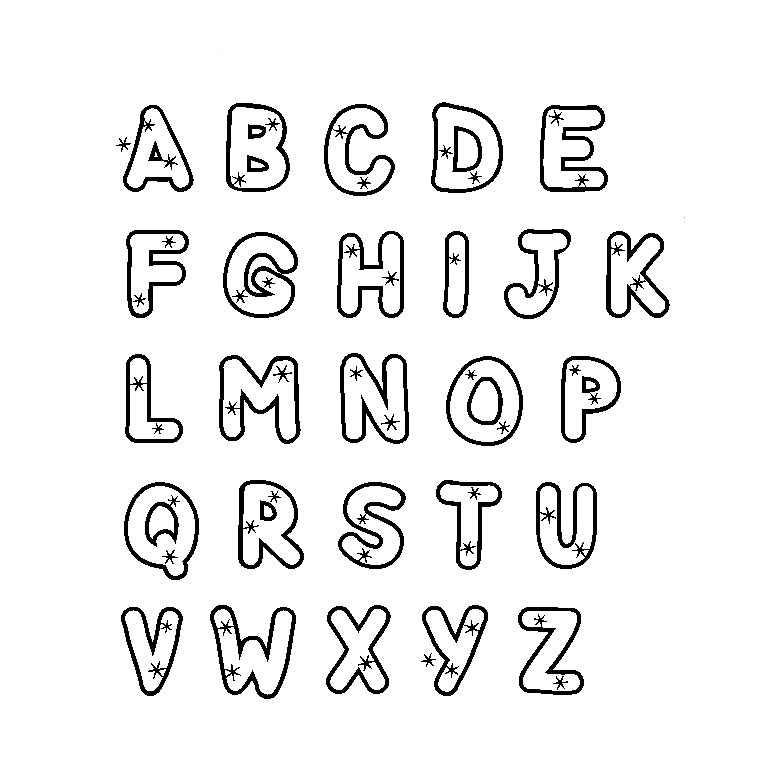 Coloriage de l'alphabet avec lettres décorées et motifs variés