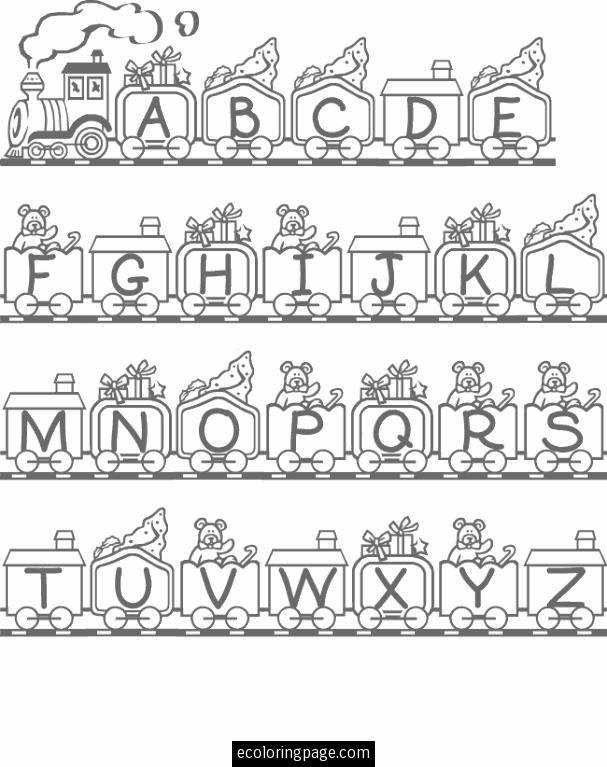 Coloriage de l'alphabet avec des lettres entourées d'illustrations ludiques
