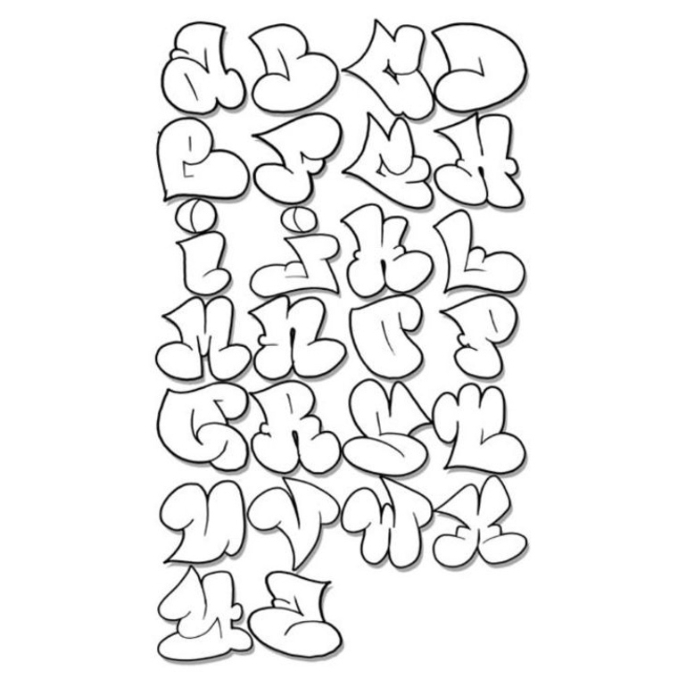 Coloriage d'un alphabet décoré avec des motifs ludiques