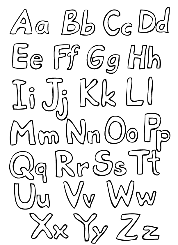 Coloriage de l'alphabet avec des lettres décorées