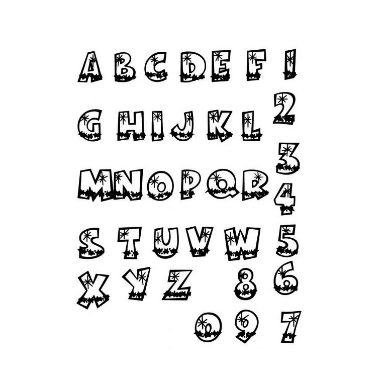 Coloriage de l'alphabet avec lettres stylisées et motifs variés