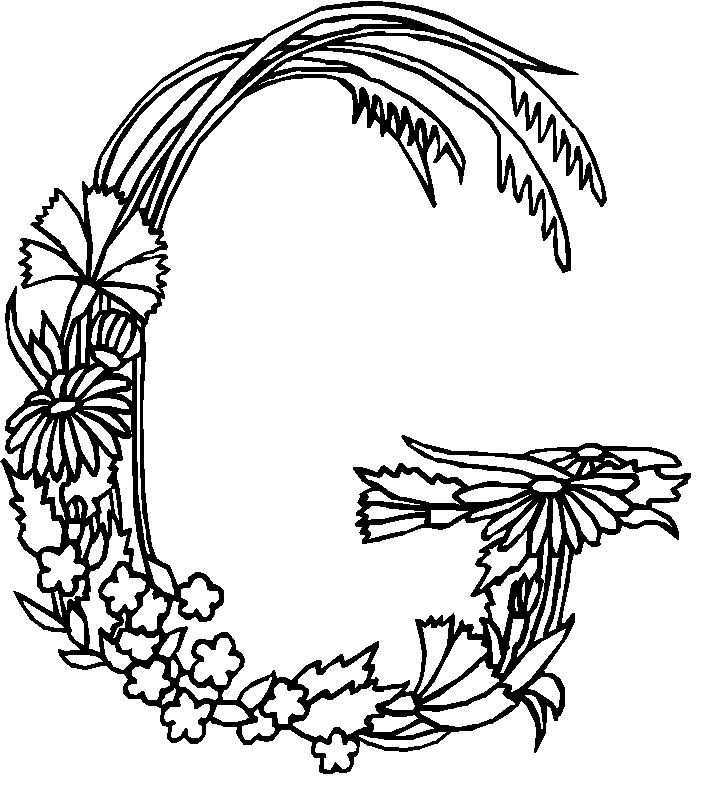 Coloriage de l'alphabet en lettres stylisées sur un fond simple