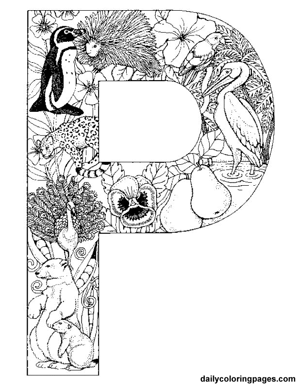 Coloriage de l'alphabet avec des lettres décoratives