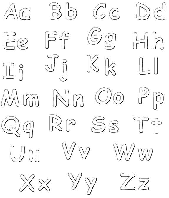 Coloriage de l'alphabet avec des lettres décorées