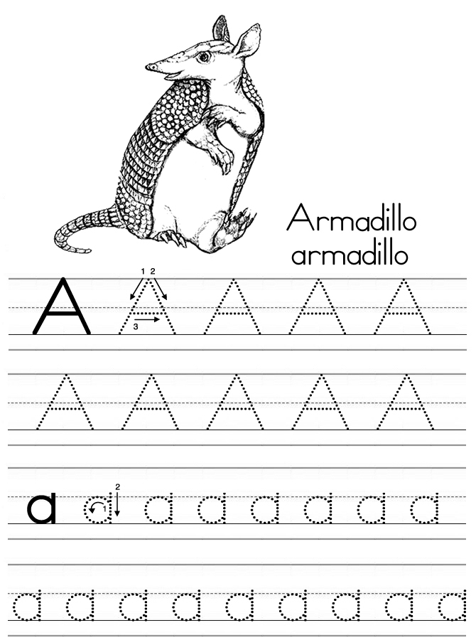 Coloriage de l'alphabet avec des lettres entourées de dessins variés