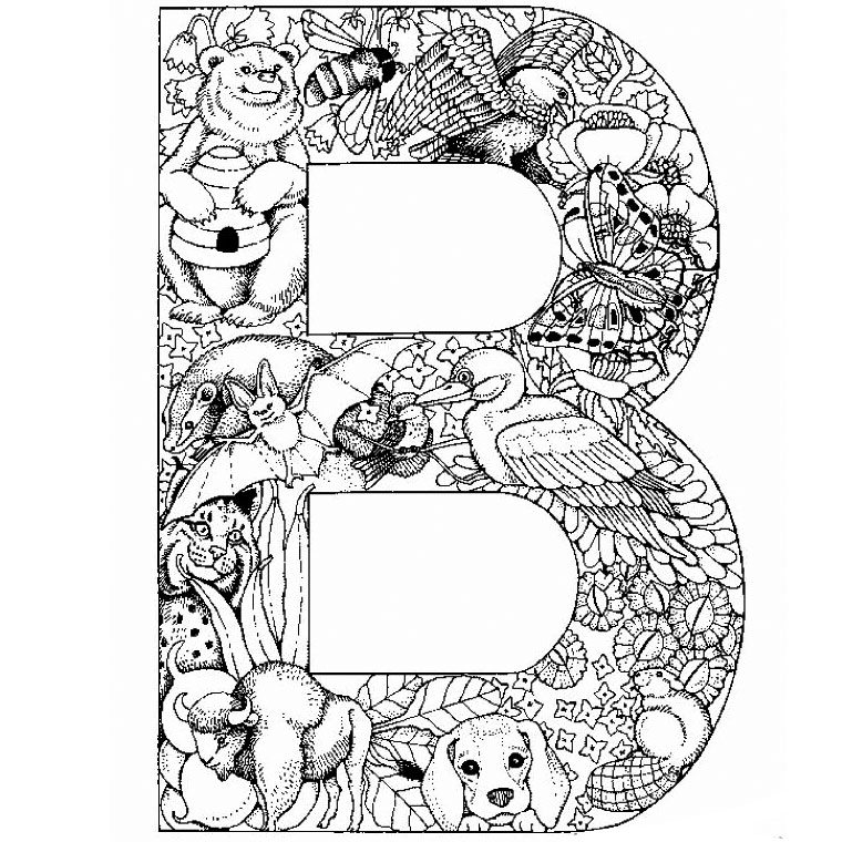 Coloriage de l'alphabet avec des lettres enjouées et des motifs variés