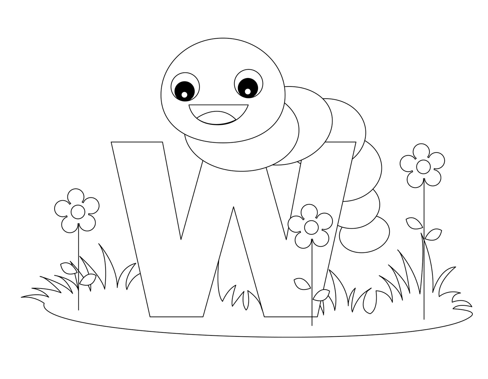 Coloriage de l'alphabet avec des lettres stylisées et des illustrations ludiques