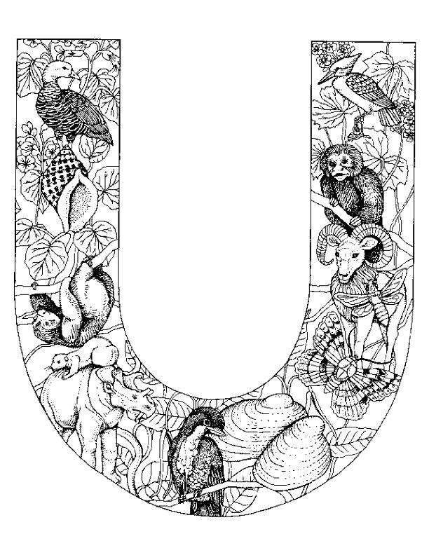 Coloriage de l'alphabet entouré de personnages amusants