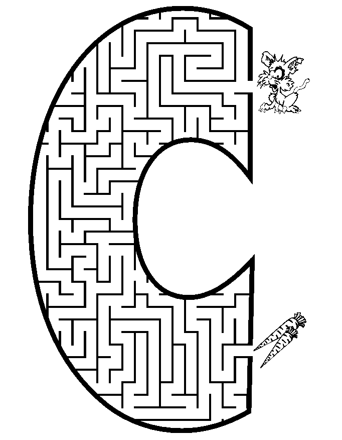 Coloriage de l'alphabet avec des lettres stylisées et des motifs décoratifs