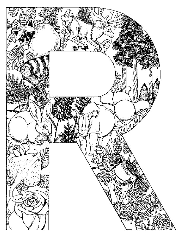 Coloriage de l'alphabet avec des lettres originales et des illustrations ludiques