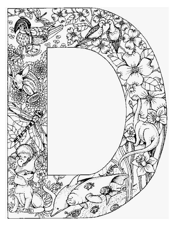Coloriage d'un alphabet décoratif avec des illustrations ludiques