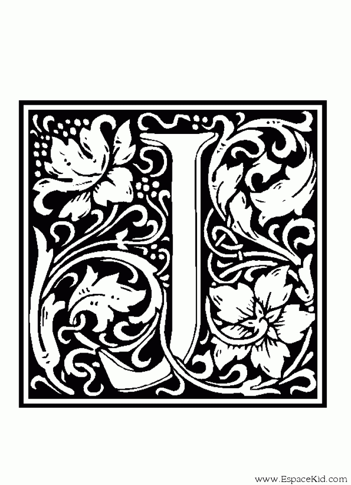 Coloriage de l'alphabet avec des lettres stylisées sur un fond ludique