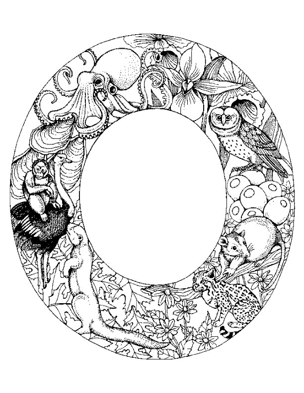 Coloriage de l'alphabet avec des lettres décorées et des motifs ludiques