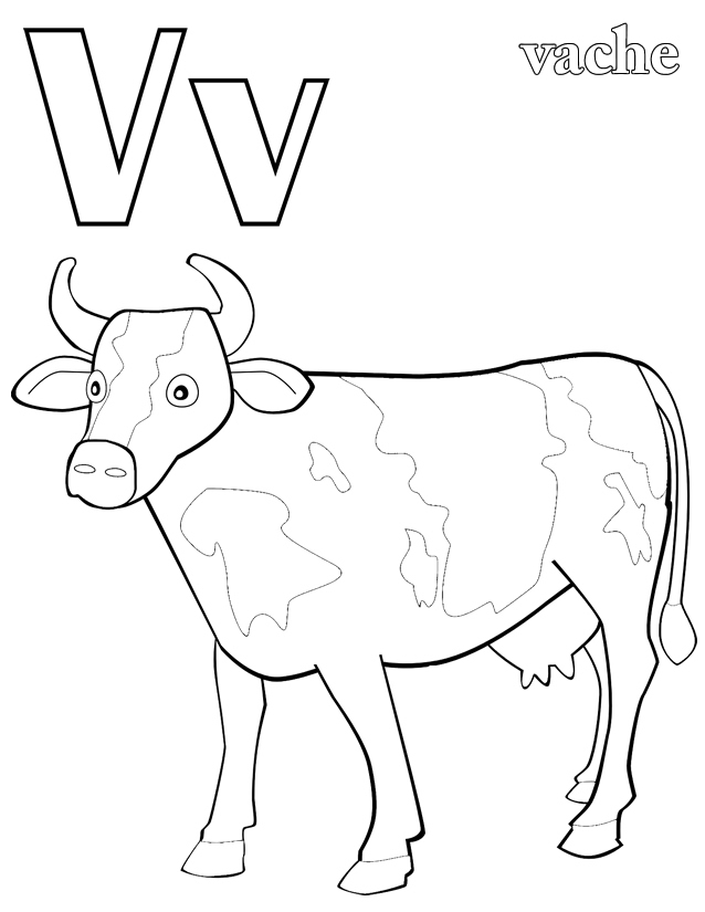 Coloriage de l'alphabet avec des lettres décorées et des personnages joyeux