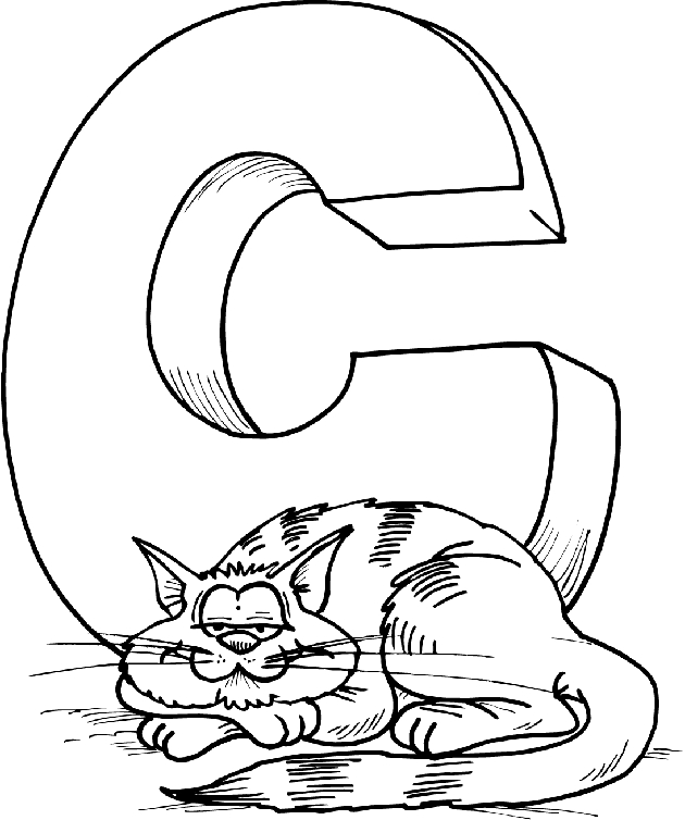 Coloriage de l'alphabet avec lettres stylisées et éléments décoratifs