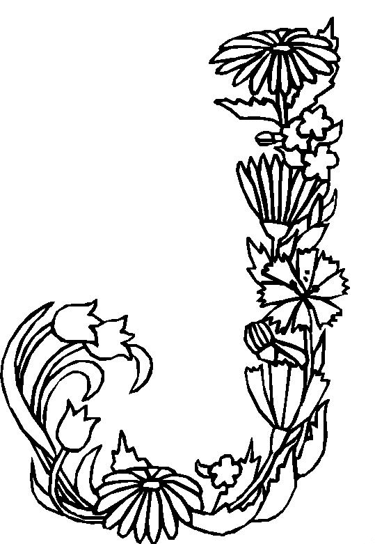 Coloriage de l'alphabet avec des lettres décorées