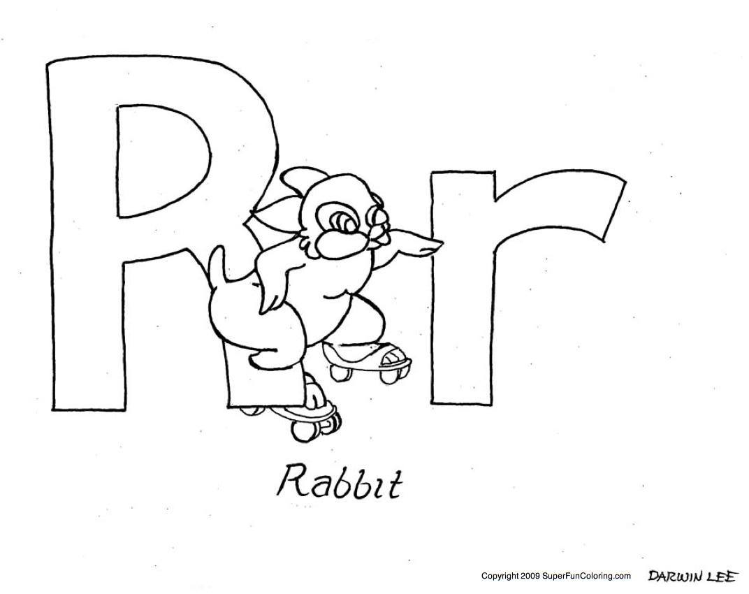 Coloriage de l'alphabet avec des lettres entourées d'illustrations ludiques