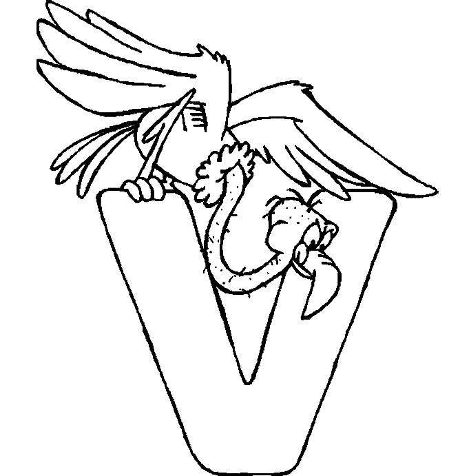 Coloriage de l'alphabet avec des lettres stylisées et des éléments décoratifs