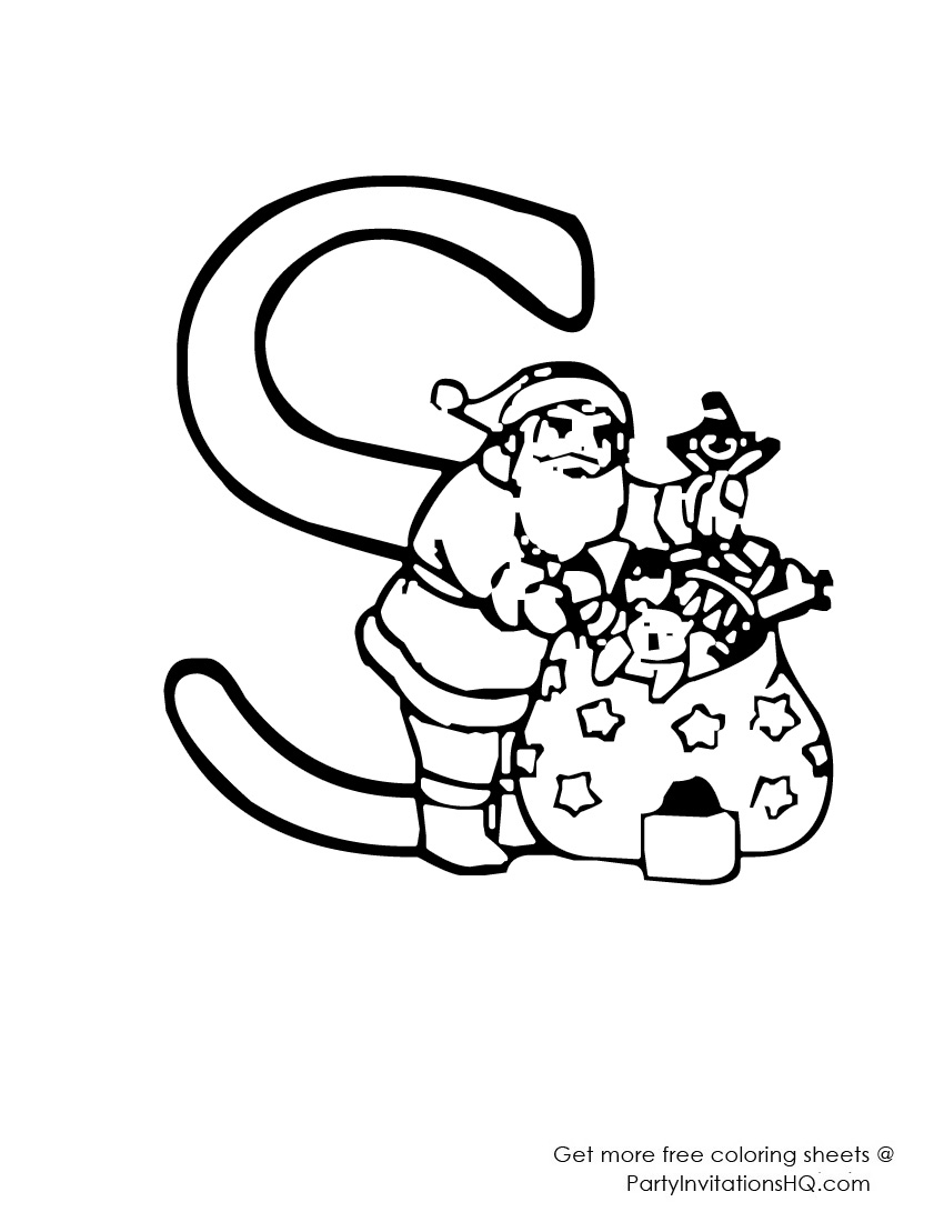 Coloriage de l'alphabet avec lettres stylisées et ornements