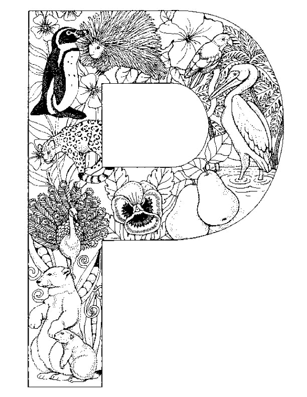 Coloriage de l'alphabet avec des lettres décorées