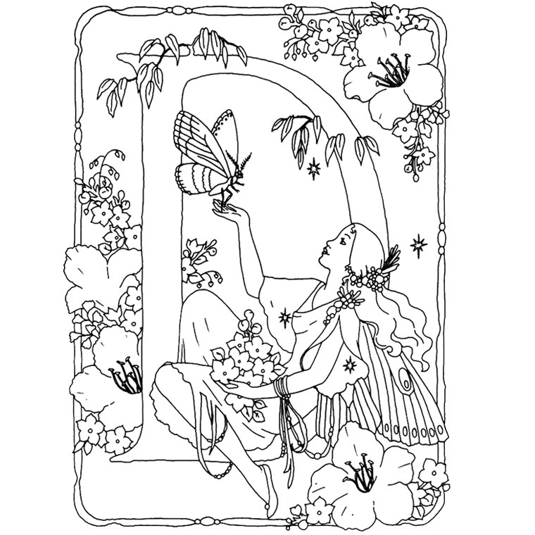 Coloriage de l'alphabet avec des lettres décorées et des motifs variés