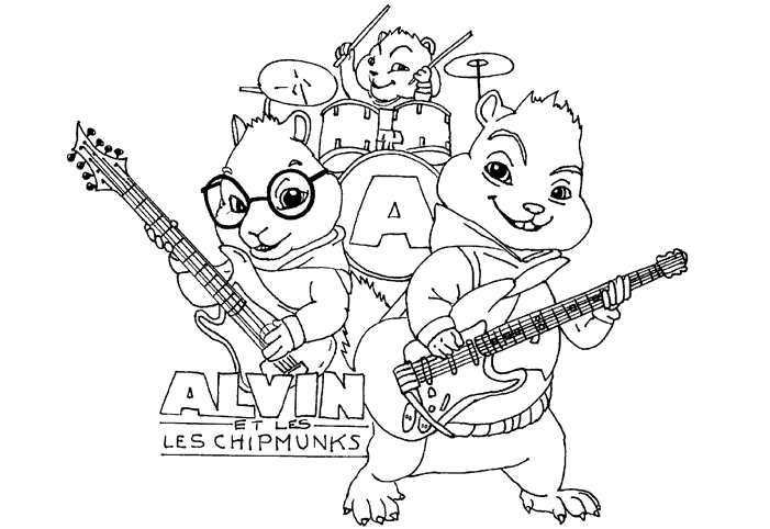 Alvin et les Chipmunks en pleine aventure musicale dans un décor extérieur