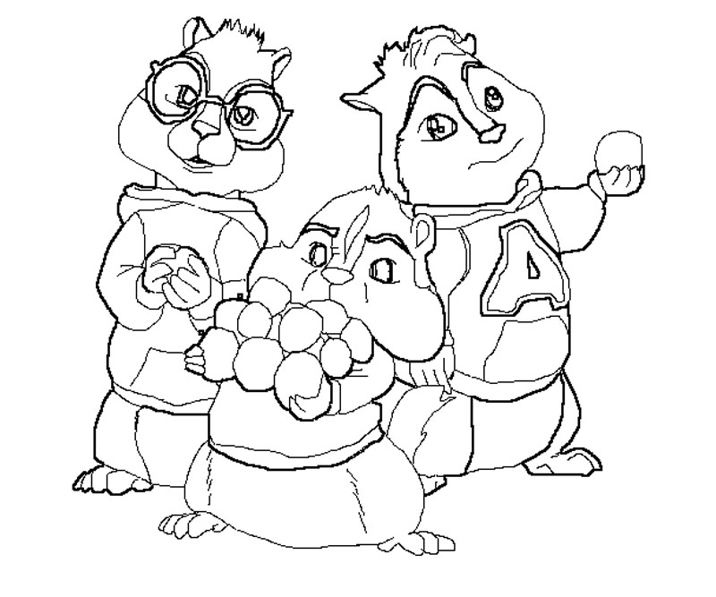 Alvin et les Chipmunks chantent ensemble dans un décor naturel