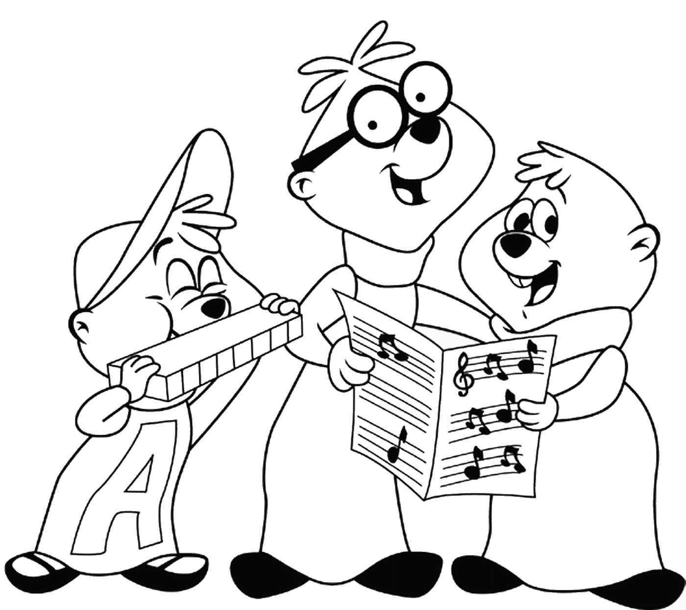 Alvin et les Chipmunks chantent dans un décor festif