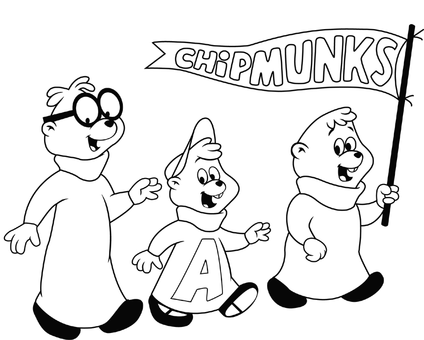 Alvin et les Chipmunks en pleine action dans un décor verdoyant