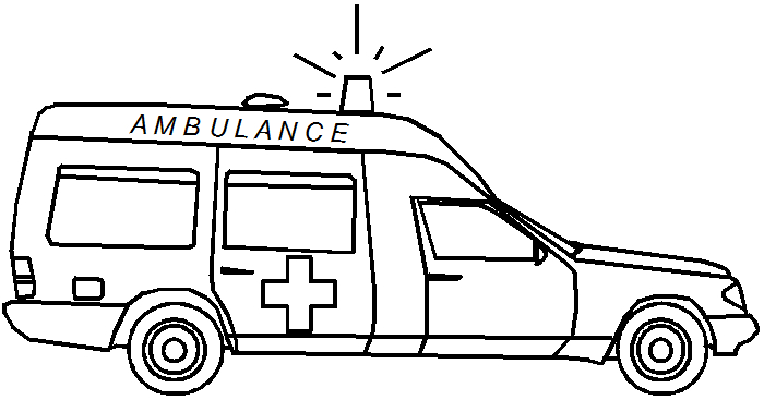 Coloriage d'une ambulance sur fond simple