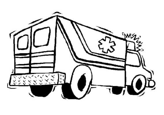 Coloriage d'une ambulance avec des détails réalistes